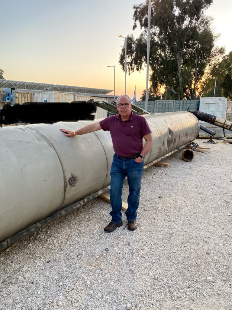 Jonthan with one of the Iranian missiles launched in April 2024. 
